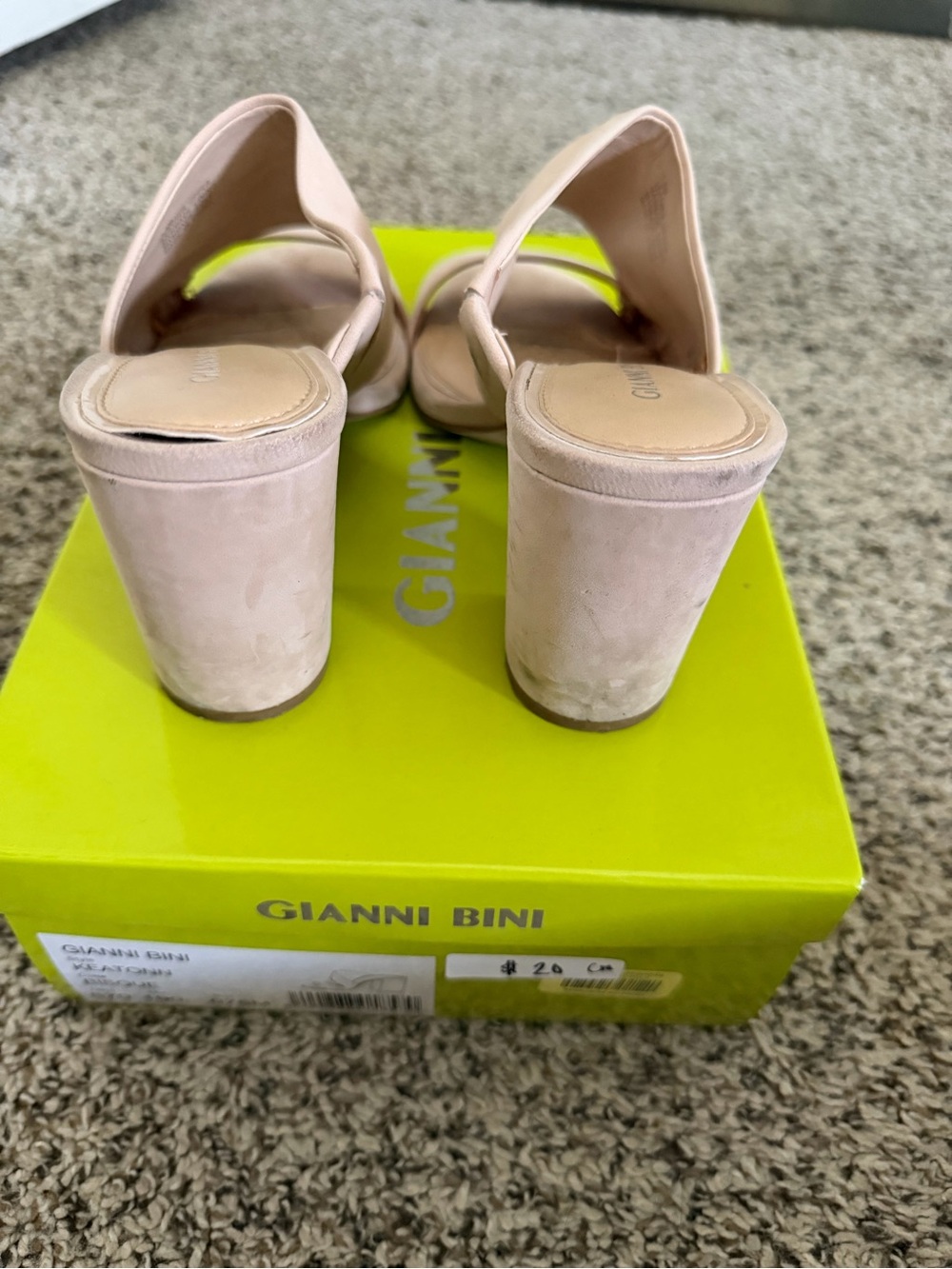 Gianni Bini Pale Pink Block Heel Sandals